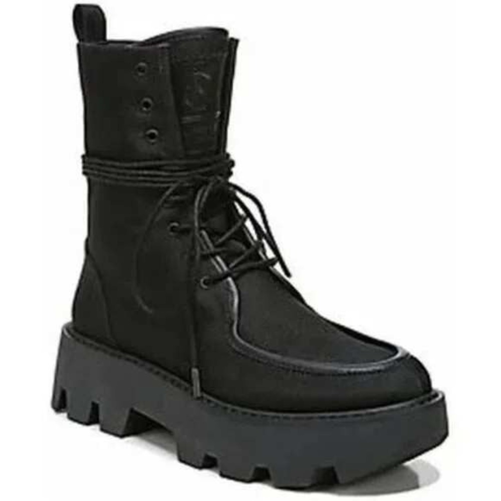 Franco Sarto Margey 2 Combat Boots Size 7 Black Lace‎ Up Grunge Goth NEW